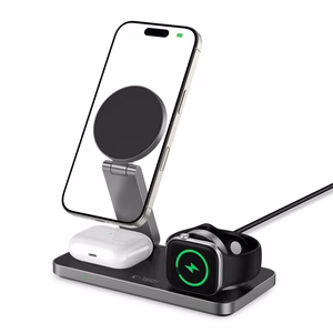 Tech-Protect QI15W-A47 MagSafe 3in1 Induktiivne Laadija + USB-C Kaabel - must
