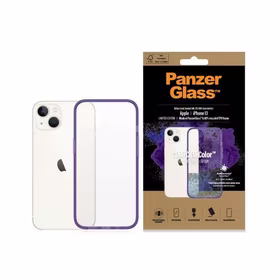 PanzerGlass ClearCase antibacterial ümbris with Military Grade certificate jaoks iPhone 13 / 14 / 15 - läbipaistev lilla