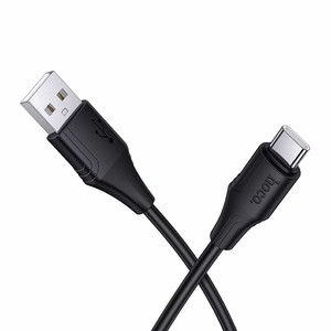 Силиконовый кабель USB A to USB C Hoco 3A 1 м X124 чёрный