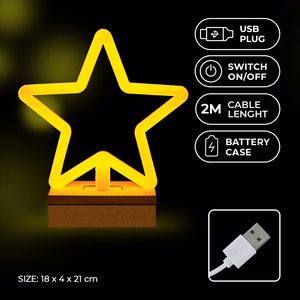 Neon Wood alus LED STAR soojavalge FLNW04 Forever Light