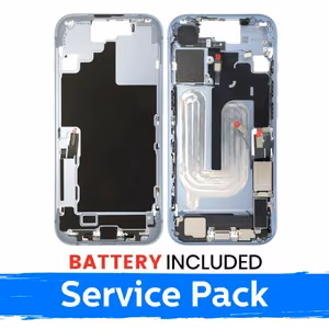 Apple iPhone 17 keskkere korpus + aku / Udusinine / (Hoolduspackett)