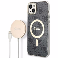 Set Guess GUBPP14SH4EACSK Ümbris+ Charger iPhone 14 6.1" must/must hard ümbris 4G Print MagSafe
