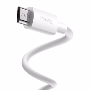 Baseus Simple Wisdom Data Cable Kit USB to Micro 2.1A (2PCS/Set) 1.5m Valge