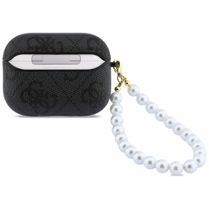 Чехол Guess 4G Pearl Strap для AirPods Pro 3 чёрный