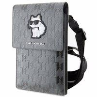 KARL LAGERFELD universal bag jaoks mobile KLWBSAKHPCG (Saffiano Mono Choupette) hõbedane