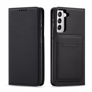 Magnetkaardi ümbris Samsung Galaxy S22 + (S22 Plus) Kott rahakott kaardihoidja Must