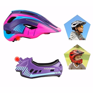Rockbros TT-32SBPP-S laste jalgrattakiiver eemaldatava lõuakaitsmega suurus S - lilla-roosa