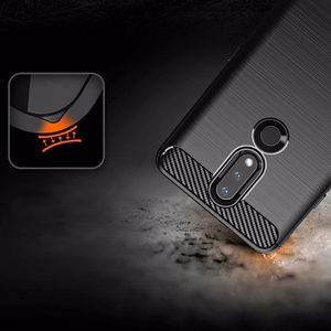 Carbon Case Paindlik kate TPU ümbris Nokia 2.4 musta värvi