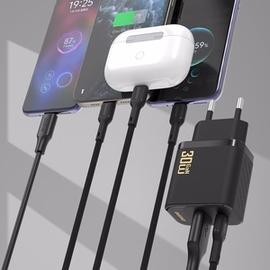 Dudao A27TCEU PD 30W GaN USB-A USB-C seinalaadija USB-C kaabliga - must