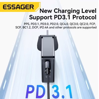 Laadija Essager "Gan Journey" Must 140W (2xPD / QC3.0)