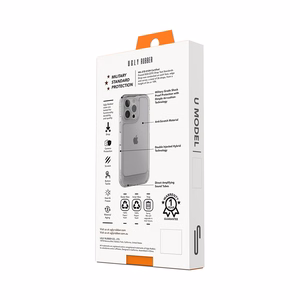 Ugly Rubber UMODEL ümbris jaoks iPhone 15 Pro 6,1" clear roosa