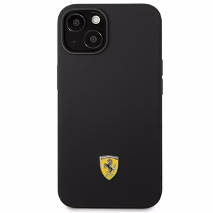 Ferrari FEHCP14SSIBBK iPhone 14 6.1" must/must hardcase Silicone Metal Logo