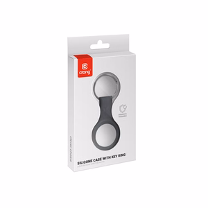 Crong Silicone ümbris seadmele Apple AirTag 1 / 2, võtmerõngaga, must
