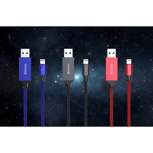 USB kaabel Baseus Artistic Striped sinine Lightning 500cm / kuni 2A