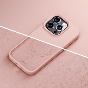 Etteri Силиконовый Mag чехол для iPhone 15 Pro Max 6,7" светло-розовый