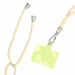 SWING (6mm) Phone lanyard, Phone pendant with adjustable length / cord length 165cm (max 82.5cm in the loop) / on the shoulder or neck - hall-kollane