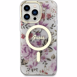 Guess GUHMP14LHCFWST iPhone 14 Pro 6.1" läbipaistev hardcase Flower MagSafe