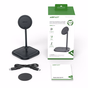 Acefast 15W Qi Wireless Charger for iPhone (with MagSafe) and Apple AirPods Stand Holder Magnetic Holder Gray (E6 gray)