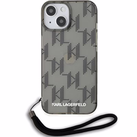 Karl Lagerfeld IML Mono KL Pattern & Cord ümbris jaoks iPhone 15 / 14 / 13 - must