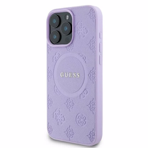 Guess Saffiano Peony Classic Logo MagSafe Чехол iPhone 16 Pro Max - фиолетовый