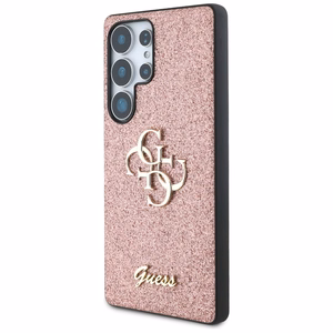 Guess Fixed Glitter Big 4G Metal Logo Ümbris jaoks Samsung Galaxy S25 Ultra roosa