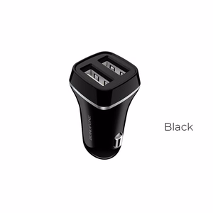 Borofone BZ2 Joyroad autolaadija 2 USB-A pordiga, 12 W, must