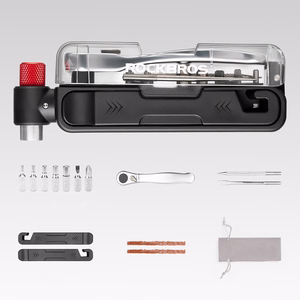 Rockbros Multitool jalgrattatööriistade komplekt CO2-pumba ja käristivõtmega, must