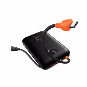 Veger K2 (W2068) 20000 mAh akupank 35W PD QC3.0 integreeritud USB-C ja Lightning kaablitega, must