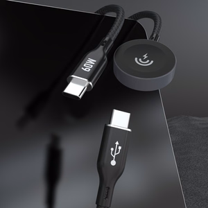 Dudao A12MaxC PD60W 2-in-1 Laadija jaoks Apple Watch / USB-C - must