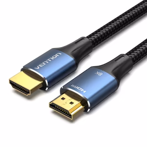Vention puuvillane põimitud HDMI-A isane-isane HD kaabel 8K 5 m, sinine, alumiiniumsulam