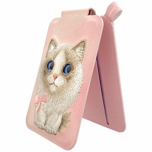 Nimmy New Big-Eye Cute Pets 2.0 Cat MagSafe magnetiline telefoni kaarditasku koos toega – roosa