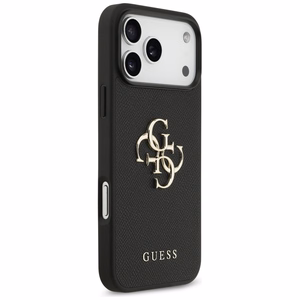 Guess Grained Big 4G & Classic Logo ümbris jaoks iPhone 17 Pro Max - must