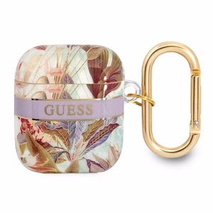 Guess GUA2HHFLU чехол для AirPods фиолетовый/фиолетовый Flower Strap Collection
