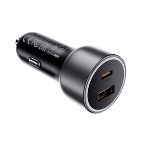 Acefast B21 75 W USB-C + USB-A autolaadija, must