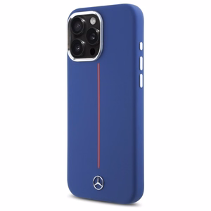 Mercedes Silicone punane Stripe MagSafe Ümbris jaoks iPhone 16 Pro Max - tumesinine