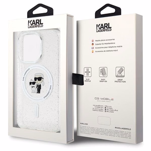 Karl Lagerfeld Karl&Choupette Glitter MagSafe чехол для iPhone 15 Pro - прозрачный