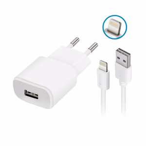 Forever TC-01 laadija 1x USB 2A valge + Lightning kaabel