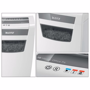Leitz IQ Home Office P-4 paberipurustaja, tükeldav lõige, 22 cm, valge