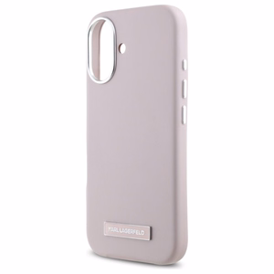 Karl Lagerfeld FW Metal Plate MagSafe iPhone 16 Ümbris - roosa