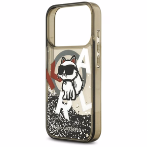Karl Lagerfeld Liquid Glitter Choupette Logo MagSafe Ümbris jaoks iPhone 17 Pro - Must