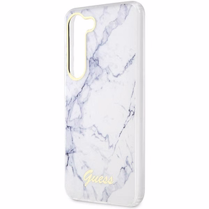 Guess GUHCS23MPCUMAH S23+ S916 белый/белый жёсткий чехол Marble