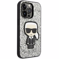 Karl Lagerfeld KLHCP14XGFKPG iPhone 14 Pro Max 6.7 "hardcase hõbedane / hõbedane Glitter Flakes Ikonik