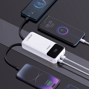 Dudao K15Pro Power Bank 20000mAh 22.5W PD USB-C / USB-A / Встроенные кабели Lightning и USB-C - Белый