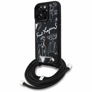 KARL LAGERFELD ümbris jaoks IPHONE 16 PRO MAX KLHCP16XPGGRMPCK compatible with MagSafe (CRSSBY Grained PU W/ Pattern & Logo) must