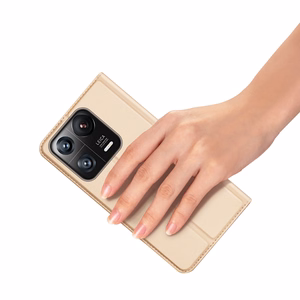 Dux Ducis Skin Pro Ümbris Xiaomi 13 Pro Flip Card Wallet kuldne Stand