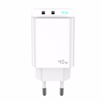 JELLICO seinalaadija EU19 GaN PD 40W 2xUSB-C + kaabel USB-C - Lightning Valge
