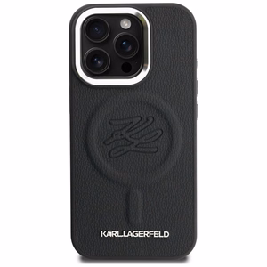Karl Lagerfeld инициалы и металлический логотип MagSafe чехол iPhone 16 Pro - черный