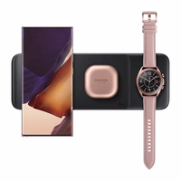 Samsung Trio EP-P6300TBEGEU 3in1 inductive Laadija jaoks phone / Galaxy Watch / Buds - must + mains Laadija + kaabel