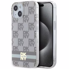 DKNY IML Checkered Mono Pattern & Printed Stripes MagSafe ümbris jaoks iPhone 15 / 14 / 13 - beige