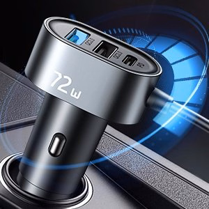 Joyroom car Laadija 2xPD + 2xQC3.0 72W 1.5m must (JR-CL05)